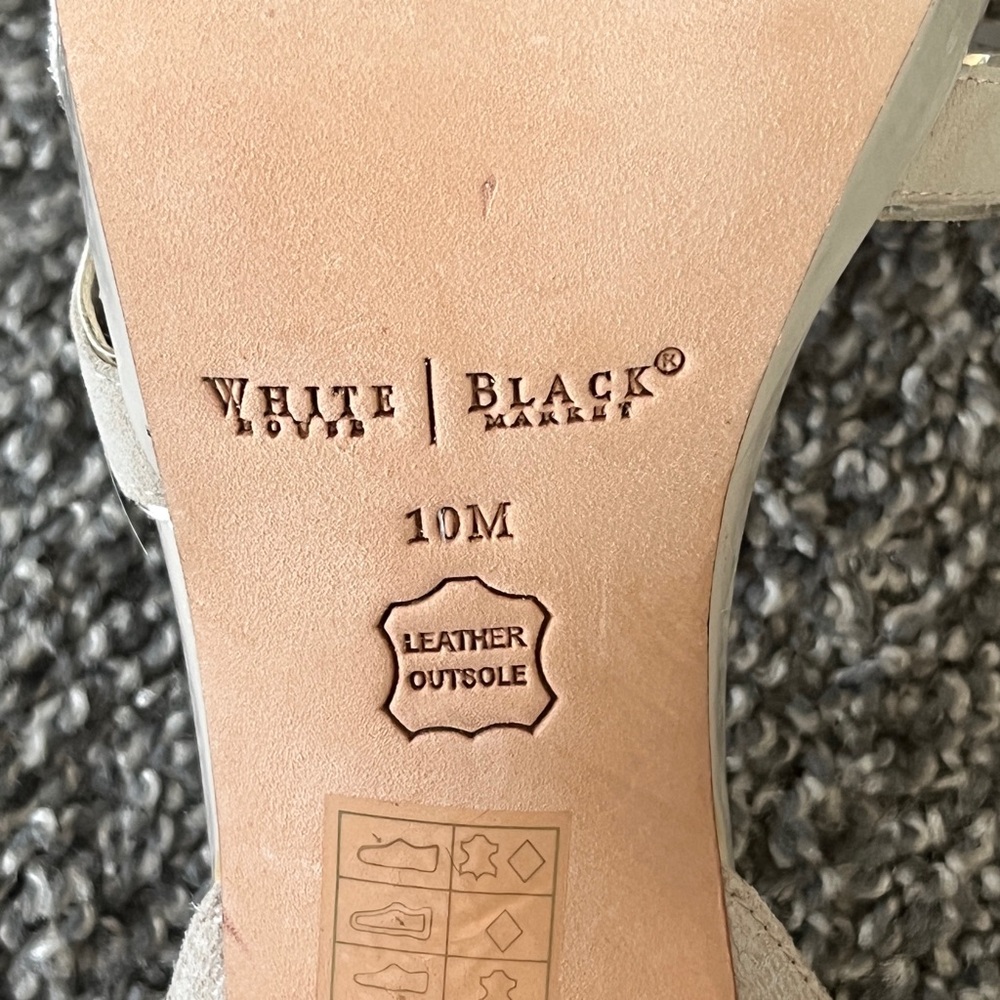 White House Black Market Beige Strappy Heels Size 10 - Picture 7 of 9